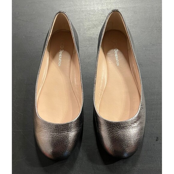 BCBGeneration Geremia Leather Calf Ballet Flats Gunmetal Size 6 - Picture 2 of 12